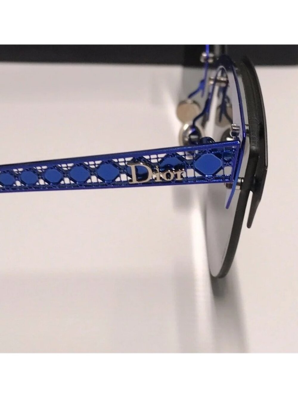 New Authentic CHRISTIAN DIOR Metal DioramaClub Sunglasses – Black & Blue - Picture 12 of 14